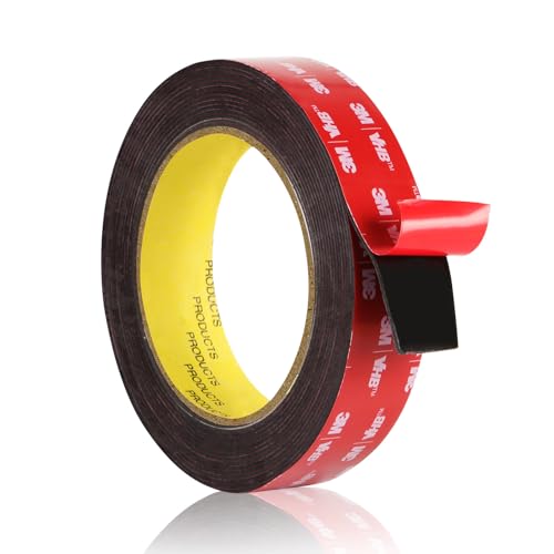 Double Sided Tape Heavy Duty, Waterproof Mounting Foam Tape, 16.5ft Length, 0.98in Width, High Temperature Resistant Adhesive Tape for Car, LED Strip Light, Office Decor, Uses VHB 5952 Raw Material - size: 0.98in x 16.5ft