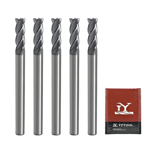1/8 Carbide End Mill - 12h Continuous Milling Steel 5pcs - size: 1/8in (5pcs)