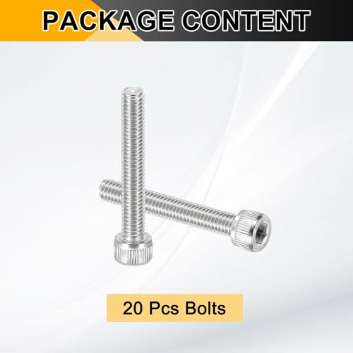 PATIKIL #10-32 x 1-1/4" Socket Head Cap Screws Bolts, 20Pcs 304 Stainless Steel Hex Head Metric Screws for Door Road Bicycle Mountain Bike Auto Ship Communication Equipment, Silver - size: 1-1/4 inch