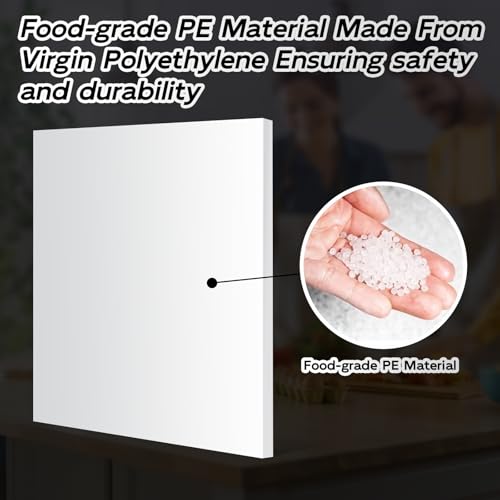 HDPE Sheet 1/2" Thick - 6"x6" HDPE Plastic Sheet, White Plastic Sheet for Crafts, DIY Projects, and Industrial Use - size: 6" x 6"