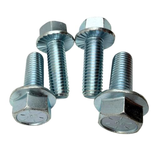 1/2"-13 x 1-1/2" Grade 8 Hex Serrated Flange Bolts, Pack of 4 | SAE J429 High-Strength Coarse Thread Fasteners for OEM, MRO & Industrial Applications | Clear Zinc Trivalent Plated