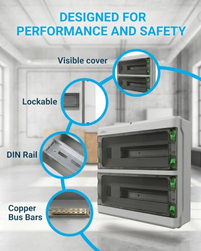 Circuit Breaker Box, IP66 Distribution Protection Box (HA-36 Way-H) - size: HA-36 - 15.8x15.3x5.1 INCH