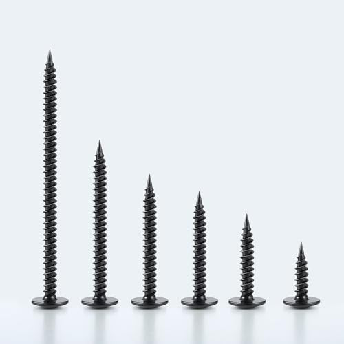#8×2-1/2" Wood Screws Phillips Modified Truss Head Quick Metal,60Pcs Self Tapping Screws Stainless Steel 410,Black Zinc Plated with Driver Bit - color: Black Self Tapping, size: 8x2-1/2"