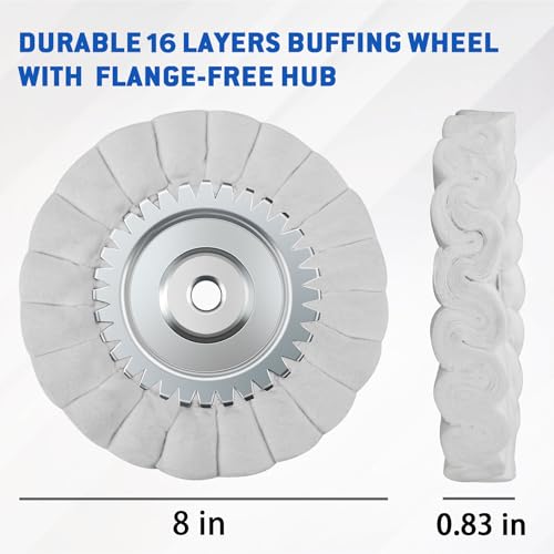 8" S-Shape Fine Airway Buffing Wheel with One-Piece Hub - size: 1 PC Upgraded S-Shape Fine Wheel