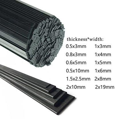 Carbon Fiber Board: Length: 500mm, Thickness: 1mm, Width: 4mm; (20 PCS)