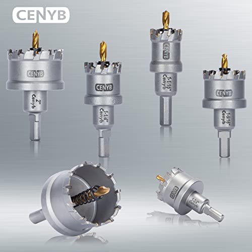 7-1/8" (181mm) Tungsten Carbide Tipped Hole Saw with 2Pcs Titanium-Plated Pilot Drill Bits for Hard Metal,Stainless Steel,Iron,Aluminum Alloy,Wood and Plastic - size: 181mm | 7-1/8"
