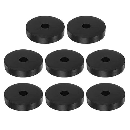 HARFINGTON 8pcs Rubber Spacer 2 Inch OD 0.4 Inch ID 0.4 Inch Thick Neoprene Round Anti Vibration Isolation Pads Isolator Rubber Washers Bushings for Home Cars Boat Accessories, Black - size: 10mm x 50mm x 10mm
