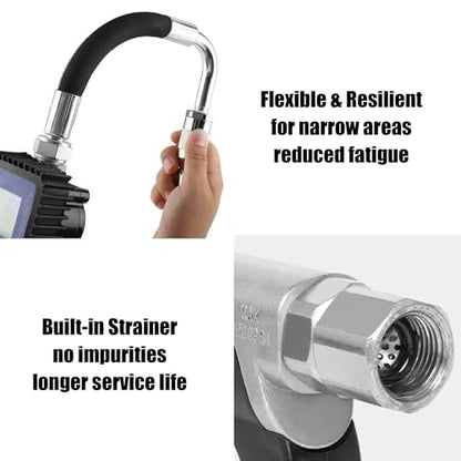 Air Operated Oil Control Valve, Digital Flow Meter Oil Metering Gun, 10 GPM 1500 PSI Heavy Duty Engine Motor Oil Dispenser Nozzle, 1/2 inch NPT Inlet