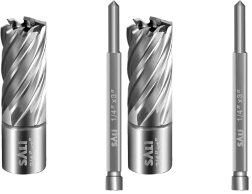 SALI Annular Cutter Diameter 3/4 Inch with Weldon Shank 3/4"(with 2 Flats) Cutting Depth 1" Mag Drill Bit for Magnetic Drill Press HSS Fully Ground Drill with One 1/4"*3" Pilot Pin (Pack of 2) - size: 3/4"*1" (Pack of 2)