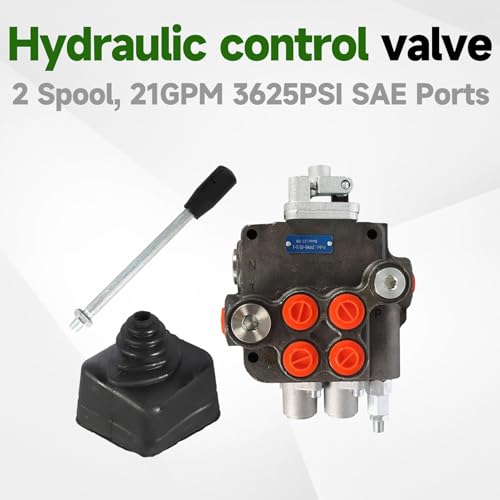 ALL-CARB 2 Spool Hydraulic Directional Control Valve 21GPM 3625PSI SAE Ports for Tractor Loader