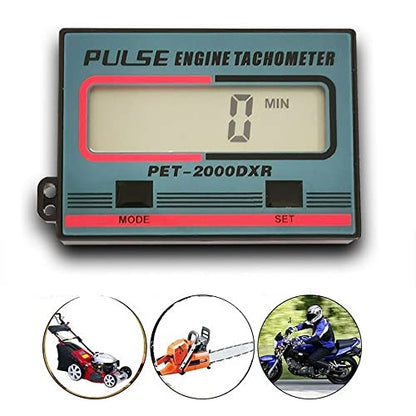 Gexmil Handheld Digital Induction Chainsaw Tachometer, 2 Stroke 4 Stroke Small Engine Tachometer, LCD Display Tach Gauge for Chainsaw Lawnmowers Gasoline Engine Timed in Minutes