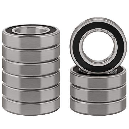 XIKE 6006-2RS Sealed Deep Groove Ball Bearings, 30x55x13 mm, 10-Pack - size: 6006-2RS - 30x55x13 mm