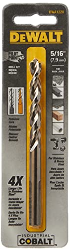 DEWALT Drill Bit, Pilot Point, Industrial Cobalt Alloy Steel, 5/16-Inch (DWA1220) - size: One Size, style: 5/16-Inch