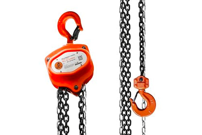 GORILA Hand Chain Hoist 4400lbs 10ft (2 ton 3 Meters) with 2 Heavy Duty Hooks and Forged Locks | Safety Factor 4:1 | Since 1989 - size: 4400lbs - 10ft / 2t - 3m