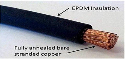 8 Gauge 8 AWG 10 Feet Black Welding Battery Pure Copper Flexible Cable Wire - Car, Inverter, RV, Solar by WindyNation - color: Black, size: 10 ft