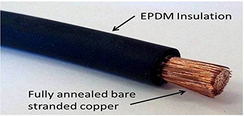 8 Gauge 8 AWG 75 Feet Black Welding Battery Pure Copper Flexible Cable Wire - Car, Inverter, RV, Solar by WindyNation - color: Black, size: 75 ft