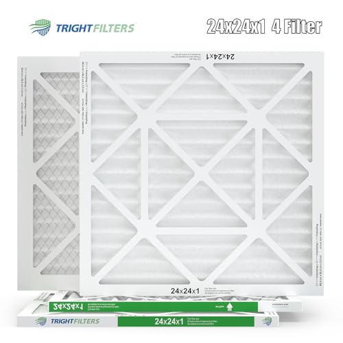TRIGHTFILTERS 24x24x1 Air Filter 4 Pack, MERV 8 Pleated HVAC Furnace Filter - size: 24x24x1