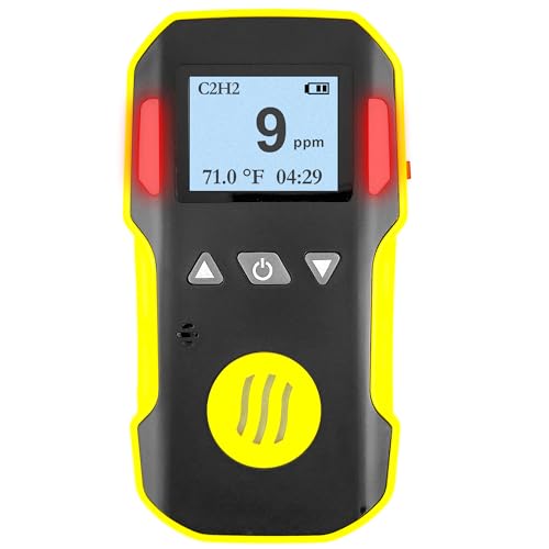 Acetylene Gas Detector (C2H2) by Forensics | USA NIST Calibration & Certificate | Dust & Explosion Proof | USB Recharge | Sound, Light and Vibration Alarms | 0-100 ppm |