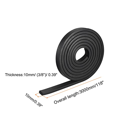 uxcell EPDM Rubber Foam Sheet Strips 3/8" T x 0.39" W x 118" L, Neoprene Rubber Sheet Rolls for DIY Gasket, Sealing Padding, Reduce Vibration Mat - size: 3/8"T x 0.39"W x 118"L