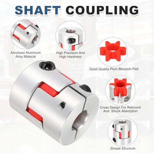 MECCANIXITY 12mm-12mm Aluminium Plum Flexible Shaft Coupling w Hex Wrench - size: 12mm to 12mm