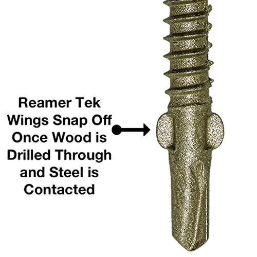 12x2#10 x 1-5/8" Reamer Tek Torx/Star Head Self-Drilling Wood to Metal Screws - for Flatbeds, Trailers - T-30 Torx Screw Head 1 Pound - 68 Screws - size: 2"