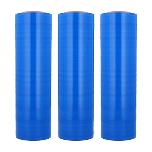 PSBM 40 Rolls 20 Inch x 5000 Feet 80 Gauge Blue Machine Stretch Film/Wrap, Heavy Duty Industrial Strength Shrink Plastic Wrap for Moving, Packing, Shipping, Pallet Wrapping & Storage - color: Blue, size: 40 Rolls