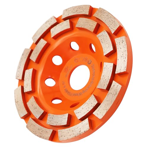 Concrete Diamond Grinding Cup Wheel,BRSCHNITT 4-1/2 inch Diamond Double Row Cutting Wheel for Grinding/Polishing/Cleaning Surface Grinding Granite, Concrete,Stone,Cement,Marble,Rock - size: 4-1/2"(115mm)
