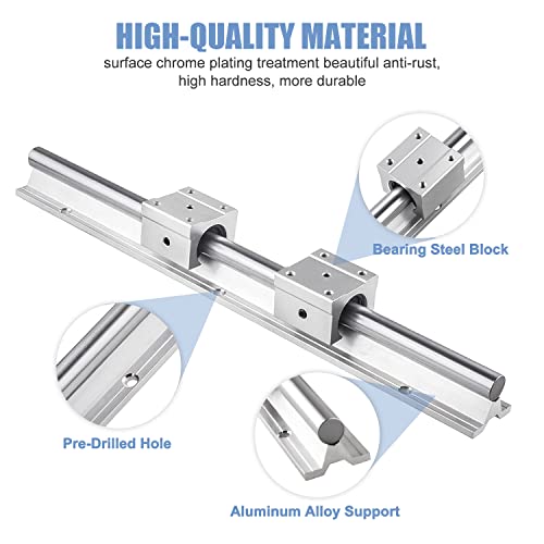SBR20 Linear Rails 1200mm with 4Pcs SBR20UU Bearing Blocks for CNC DIY 3D Printer - size: 1200mm, style: SBR20