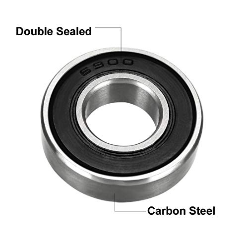 uxcell Deep Groove Ball Bearings Double Sealed 10mm x 22mm x 6mm Carbon Steel Bearing 2pcs - size: 10 mm x 22 mm x 6 mm