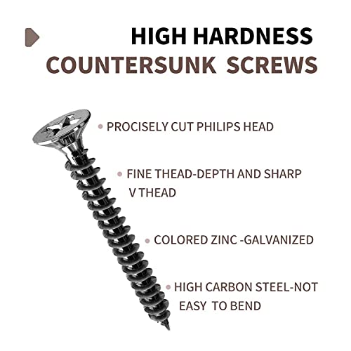 #4 x 1/2" Flat Head Self-Tapping Small Wood Screws, M3x12mm(100Pcs) - color: 100 PCS, size: #4x1/2''-100 PCS