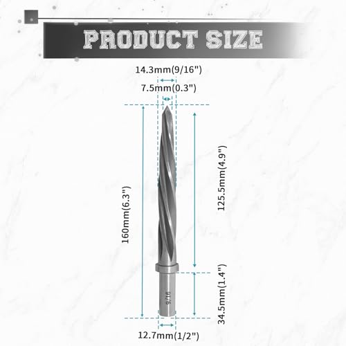 9/16" Durable Reamer Drill Bit M2 HSS - size: 9/16"