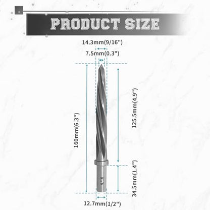 9/16" Durable Reamer Drill Bit M2 HSS - size: 9/16"
