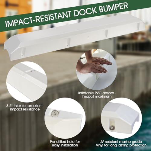 Boat Dock Bumpers for Edge/Piling,Dock Bumpers for Post/Pylon/Straight Edge - style: 2Pack-White