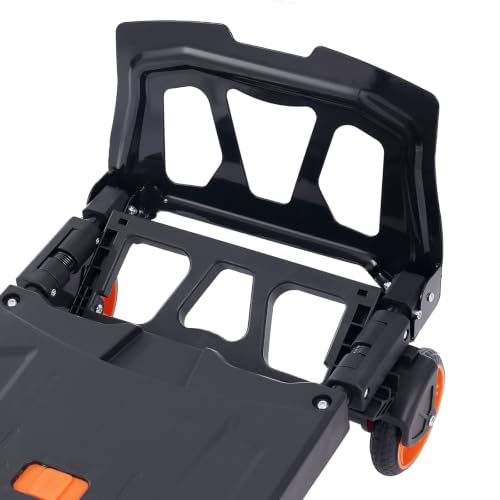 VEVOR Aluminum Folding Hand Truck, 2 in 1 Design 300 Lbs Capacity, Heavy Duty Industrial Collapsible cart, Dolly Cart with Rubber Wheels for Transport and Moving in Warehouse, Supermarket, Garden - size: 300 lbs