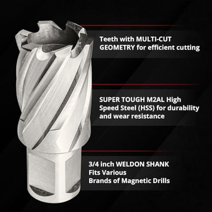 S&F STEAD & FAST Annular Cutter Set 2 Pcs, 13/16" x 2" DOC, Mag Drill Bits - style: 2P-13_16x2