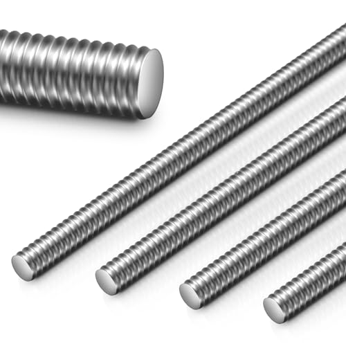 Blulu 4 Pcs Stainless Steel All Thread Rod, 1/4"-20 x 36 Fully Threaded - size: 1/4"-20 x 36"