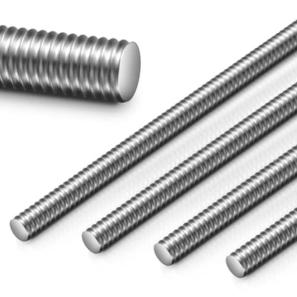 Blulu 4 Pcs Stainless Steel All Thread Rod, 1/4"-20 x 36 Fully Threaded - size: 1/4"-20 x 36"