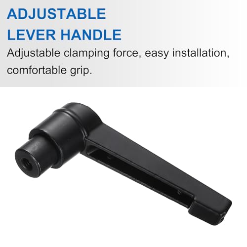 uxcell 4pcs Clamping Lever Adjustable Handles M4 Metric Female Thread Level Handle Hand Knobs Quick Release Black for Lathe Machinery - size: M4