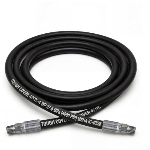 1/4" x 9' Hydraulic Hose Assembly, Two-Wire, 1/4" Male NPT Fittings On Both Ends, Minimum 4000 PSI – Multiple Lengths - size: 1/4" x 9'