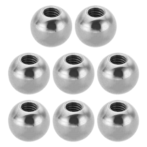 PATIKIL M5x12mm Ball Nuts Knob, 8 Pcs Female Thread 304 Stainless Steel Round Blind Hole Screw Cap Cover for Lighting Machinery DIY Decoration, Silver - size: M5x12mm
