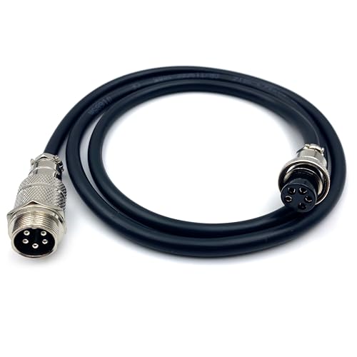 3.28 ft GX16 5 Pin Male to Female Cable, GX16 5Pins Female to Male Head Aviation Cordset Electrical Connector Panel Mount Circular Metal Adapter Cordset for Ships 7A 125V 20AWG (1meter) - size: GX16 5Pin