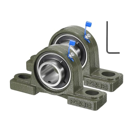 uxcell 2 Pcs UCP206 Pillow Block Bearings 30mm Bore Self Alignment, Solid Cast Iron Base Mounted Chrome Steel Bearings - size: UCP206