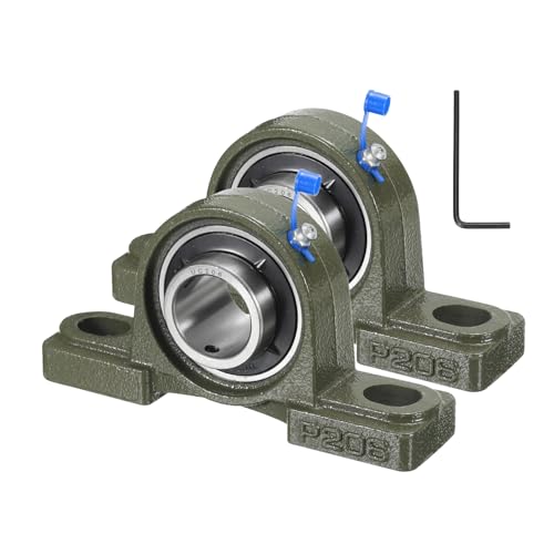uxcell 2 Pcs UCP206 Pillow Block Bearings 30mm Bore Self Alignment, Solid Cast Iron Base Mounted Chrome Steel Bearings - size: UCP206