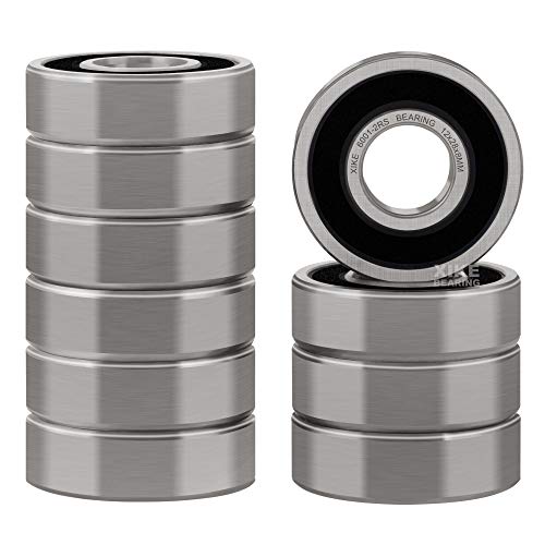 XIKE 6001-2RS Sealed Deep Groove Ball Bearings, 12x28x8 mm, 10-Pack - size: 6001-2RS - 12x28x8 mm