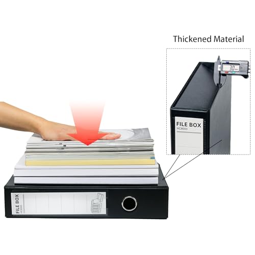 6 Pack Foldable A4 Box Files,Plastic Archive Folders（Black） - color: black, size: without clip