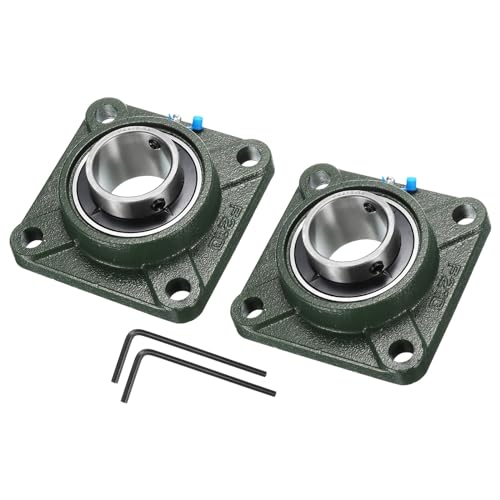 uxcell 2pcs UCF210-32 Pillow Block Bearings 2 inch Bore Self Alignment, Solid Cast Iron Base Square Flange Mounted Chrome Steel Bearings - size: UCF210-32