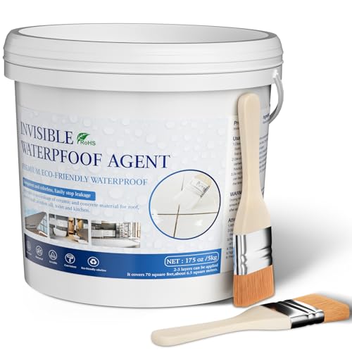 Transparent Waterproof Coating 175 Oz (5 KG), Invisible Waterproof Agent, Water-Based Repairing Leak Water Proof Glue, Indoor & Outdoor Liquid Sealant - size: 175 OZ