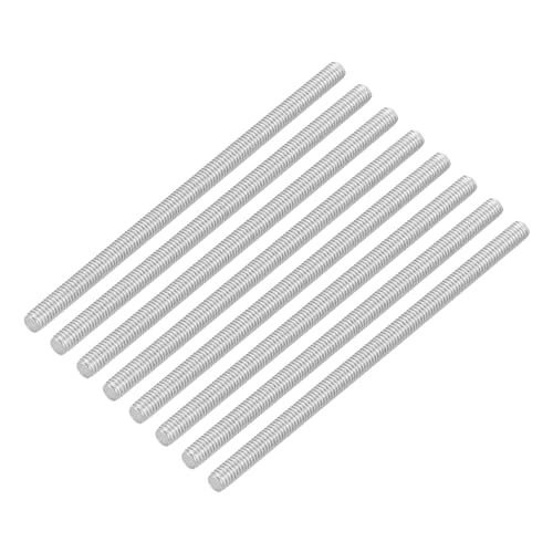 uxcell 8Pcs Fully Threaded Rod, M3 x 60mm 304 Stainless Steel Right Hand Thread Bar Studs M3-0.5 Thread Pitch for Furniture Machinery Assembly - size: M3 x 60mm