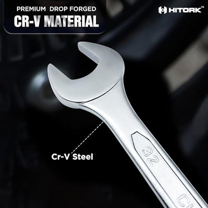 HITORK 25 Piece Metric Combination Wrench Set, 6-32 mm, 12-Point CRV Steel