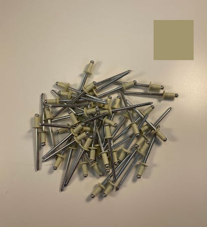 Eagle 1 Blind Aluminum Pop Rivets (1/8" x 1/4", #42) Blind Pop Rivets - Gutter pop Rivets - Many Colors With Free 1/8" drill bit included (500 pcs, Cream) - color: Cream, size: 500 pcs
